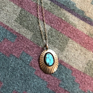 Vintage Turquoise and Sterling Silver Necklace